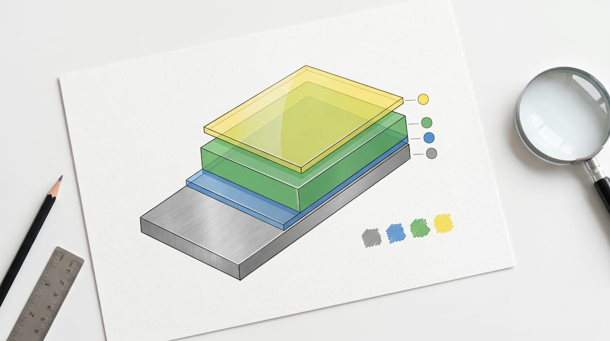 ceramic coating cross section layers on air fryer basket material diagram