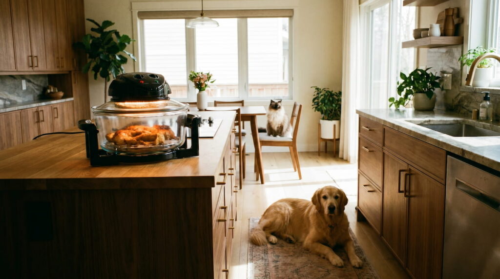 pet friendly kitchen air fryer with dog and cat safe cooking environment