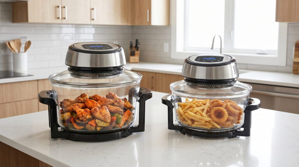best glass air fryers for families 2026 two models side by side kitchen