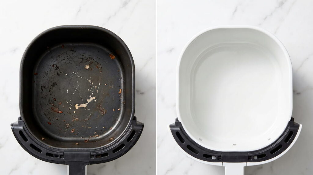 ceramic versus teflon air fryer basket side by side comparison