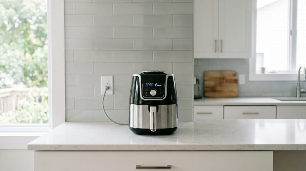 how much space around air fryer safe placement clearance kitchen