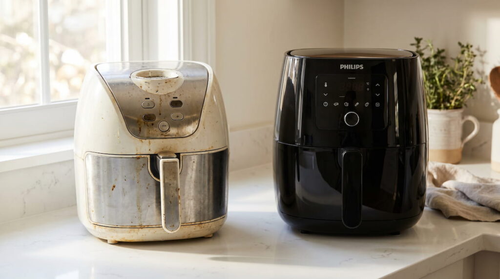 how to tell air fryer needs replacing old vs new comparison