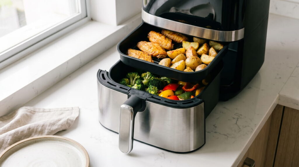 is it safe to stack food in air fryer safety and cooking guide