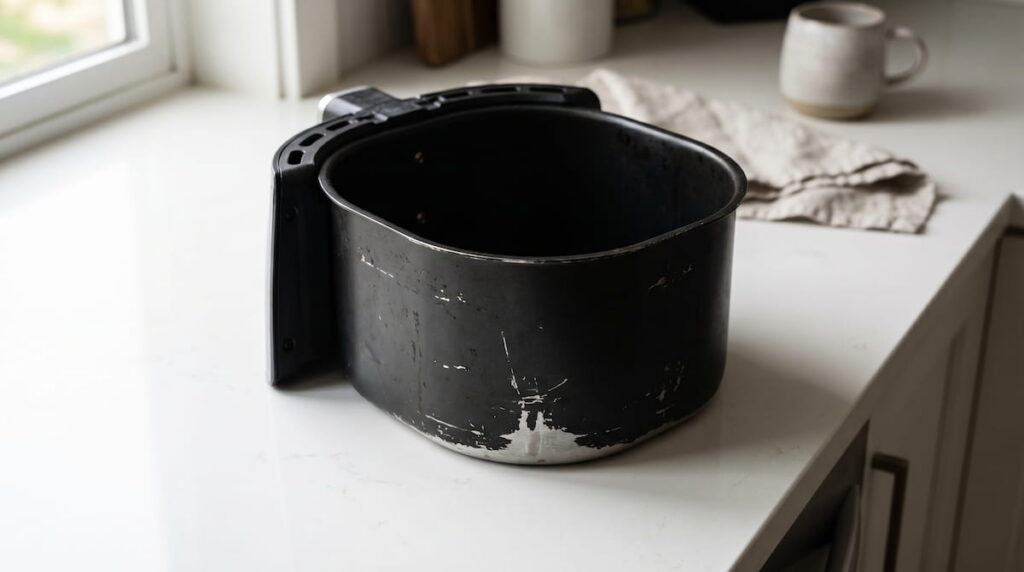 is it safe to use scratched air fryer basket coating damage guide