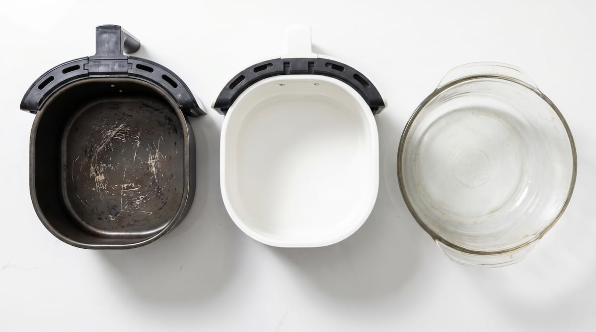 PTFE ceramic and glass air fryer cooking surface pet safety comparison