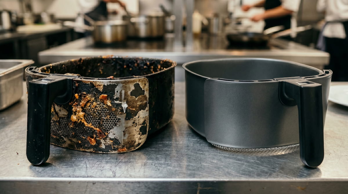 Food sticking to an air fryer basket