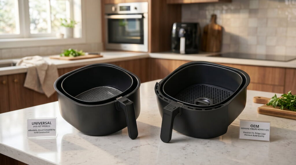Universal air fryer basket safety comparison