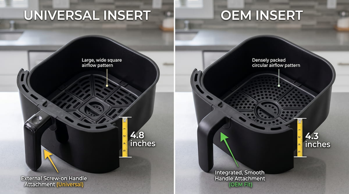 Universal air fryer drawer insert compatibility comparison